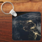 De stad licht 's nachts in Japan. Sleutelhanger (Voorkant)