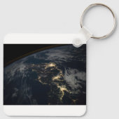 De stad licht 's nachts in Japan. Sleutelhanger (Achterkant)