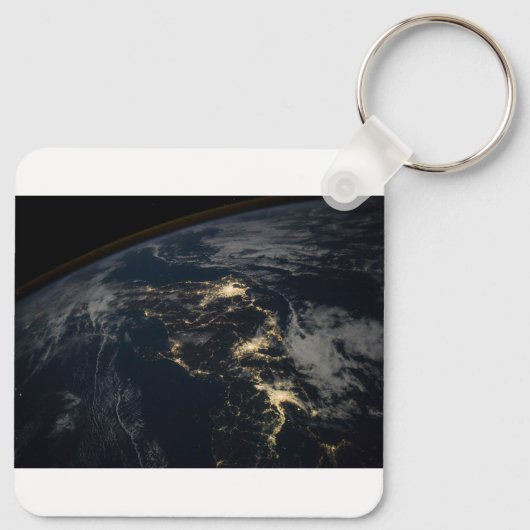 De stad licht 's nachts in Japan. Sleutelhanger (Achterkant)