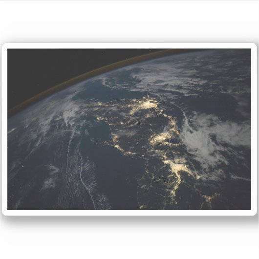 De stad licht 's nachts in Japan. Sticker (Voorkant)