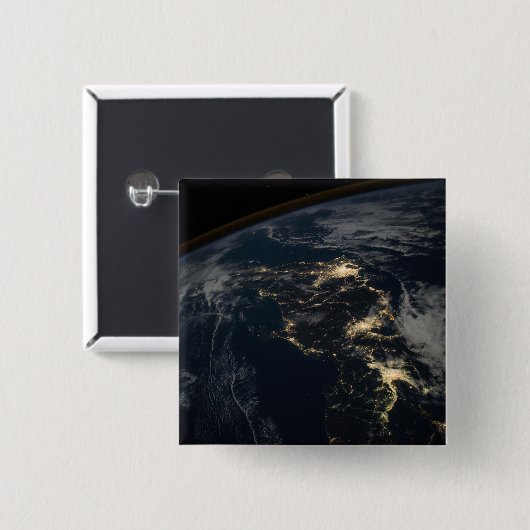 De stad licht 's nachts in Japan. Vierkante Button 5,1 Cm (Voorkant /achterkant)