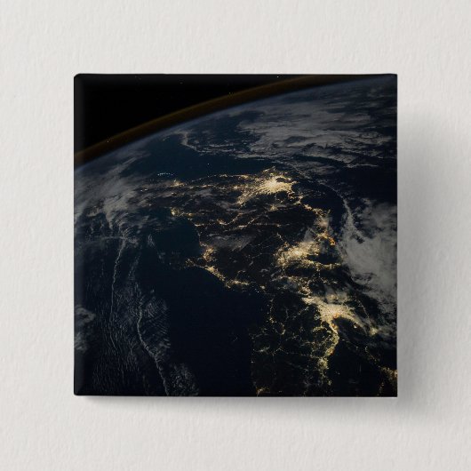 De stad licht 's nachts in Japan. Vierkante Button 5,1 Cm (Voorkant)