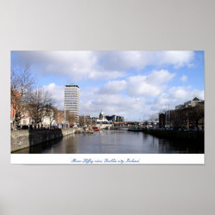 De stad Liffey en Liberty Hall Dublin Ierland Poster