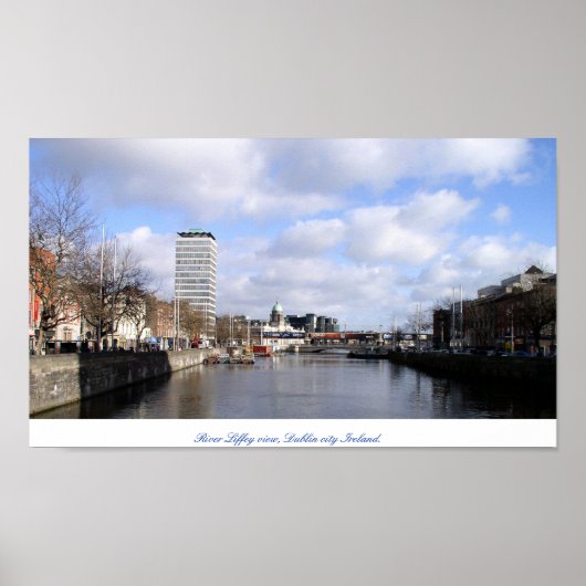 De stad Liffey en Liberty Hall Dublin Ierland Poster (Voorkant)