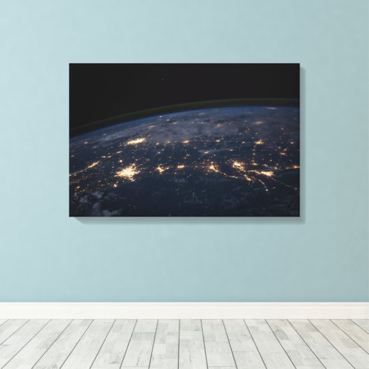 De stad ligt in het zuiden van de VS. Canvas Afdruk (Insitu (Houten vloer))