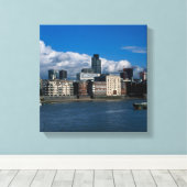 De stad Londen en de toren 42 Canvas Afdruk (Insitu (Houten vloer))