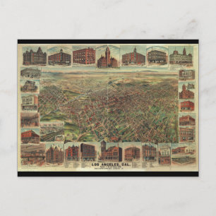 De stad Los Angeles Californië in 1891 Briefkaart