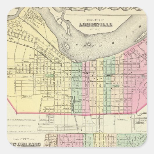 De stad Louisville Kentucky Vierkante Sticker (Voorkant)