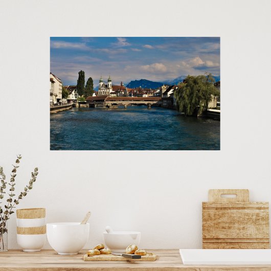 De stad Lucerne Poster (Keuken)