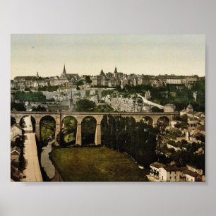 De stad Luxemburg, klassiek Photochrom Poster