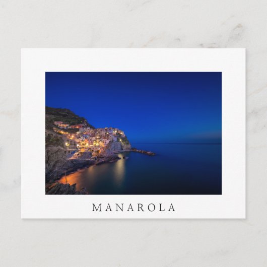 De stad Manarola in de Cinque Terre in de avond Briefkaart (Voorkant)