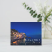 De stad Manarola in de Cinque Terre in de avond Briefkaart (Staand voorkant)