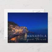 De stad Manarola in de Cinque Terre in de avond Briefkaart (Voorkant / Achterkant)