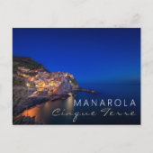 De stad Manarola in de Cinque Terre in de avond Briefkaart (Voorkant)