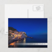 De stad Manarola in de Cinque Terre in de avond Briefkaart (Voorkant / Achterkant)