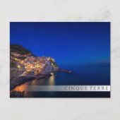 De stad Manarola in de Cinque Terre in de avond Briefkaart (Voorkant)