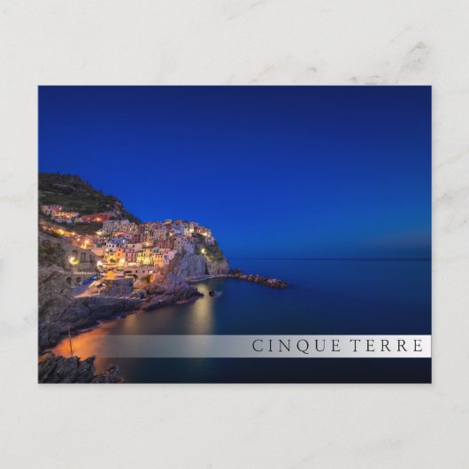De stad Manarola in de Cinque Terre in de avond Briefkaart (Voorkant)