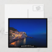 De stad Manarola in de Cinque Terre in de avond Briefkaart (Voorkant / Achterkant)