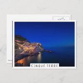 De stad Manarola in de Cinque Terre in de avond Briefkaart (Voorkant / Achterkant)