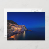 De stad Manarola in de Cinque Terre in de avond Briefkaart (Voorkant / Achterkant)