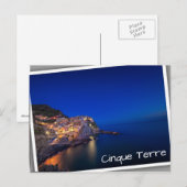 De stad Manarola in de Cinque Terre in de avond Briefkaart (Voorkant / Achterkant)