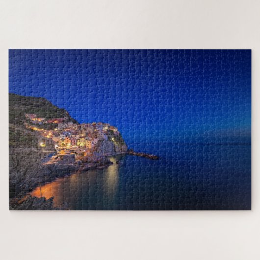 De stad Manarola in de Cinque Terre in de avond Legpuzzel (Horizontaal)