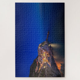 De stad Manarola in de Cinque Terre in de avond Legpuzzel