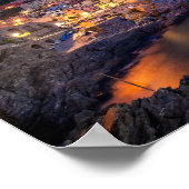 De stad Manarola in de Cinque Terre in de avond Poster (Hoek)