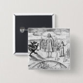 De stad Manziel Vierkante Button 5,1 Cm (Voorkant /achterkant)