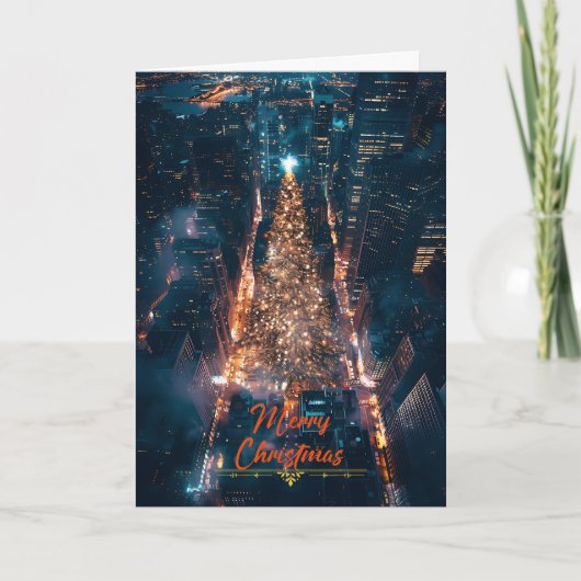 De stad met kerst kaart (Voorkant)