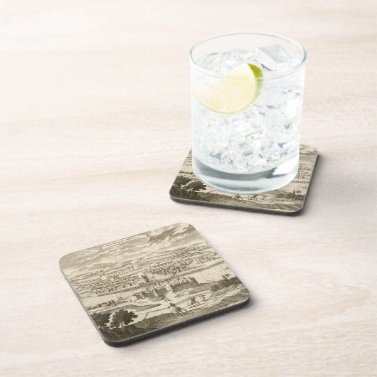 De stad Mexico, 1723 (graving) Drankjes Onderzetter (Rechterzijde)