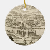 De stad Mexico, 1723 (graving) Keramisch Ornament (Voorkant)