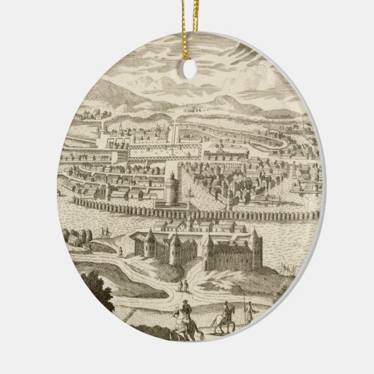 De stad Mexico, 1723 (graving) Keramisch Ornament (Links)
