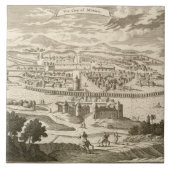 De stad Mexico, 1723 (graving) Tegeltje (Voorkant)