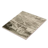 De stad Mexico, 1723 (graving) Tegeltje (Zijkant)