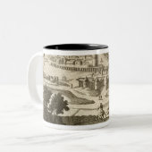 De stad Mexico, 1723 (graving) Tweekleurige Koffiemok (Voorkant links)