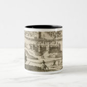 De stad Mexico, 1723 (graving) Tweekleurige Koffiemok (Center)