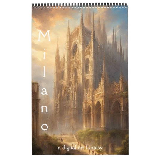 De stad Milaan, fantasie in digitale kunst, Kalender (Hoes)