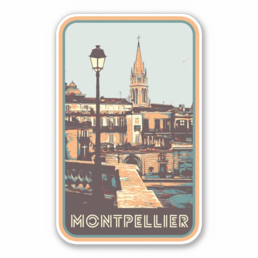 De stad Montpellier Frankrijk is mijn trotse thuis Sticker (Voorkant)