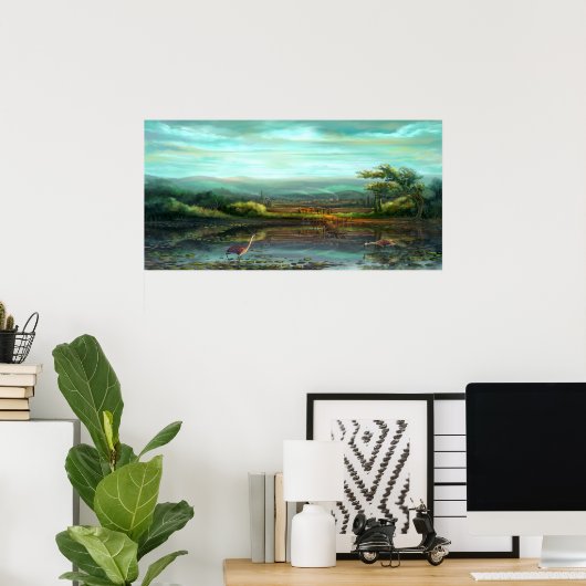 De stad Morgine Poster (Thuiskantoor)