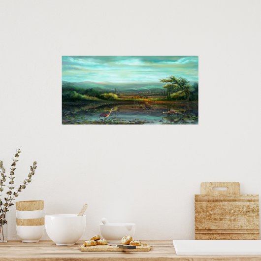 De stad Morgine Poster (Keuken)