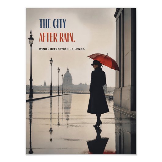 DE STAD NA REGEN FOTO AFDRUK (Voorkant)