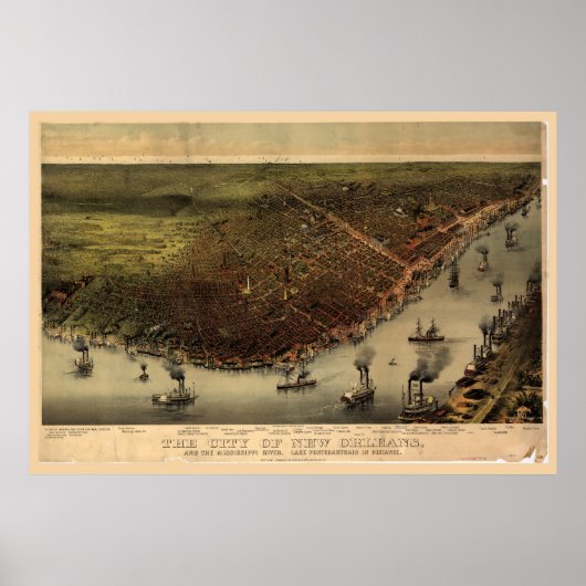 De stad New Orleans (1885) Poster (Voorkant)