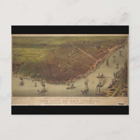 De stad New Orleans Louisiana vanaf 1885 Briefkaart (Voorkant)