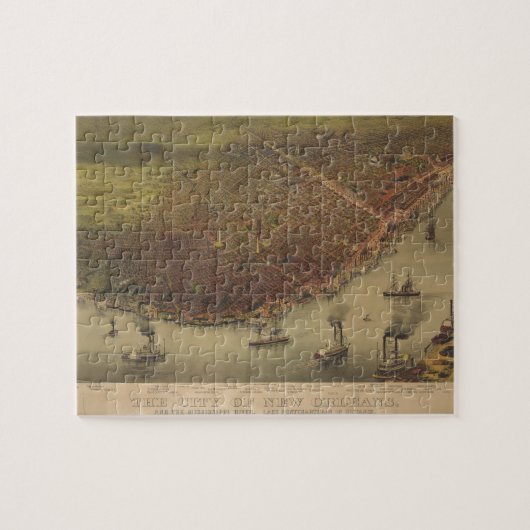 De stad New Orleans Louisiana vanaf 1885 Legpuzzel (Horizontaal)