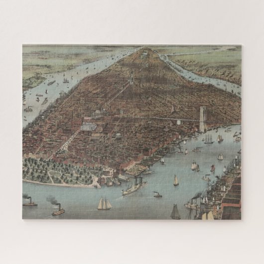 De stad New York | 1883 (kleurenlithograaf) Legpuzzel (Horizontaal)