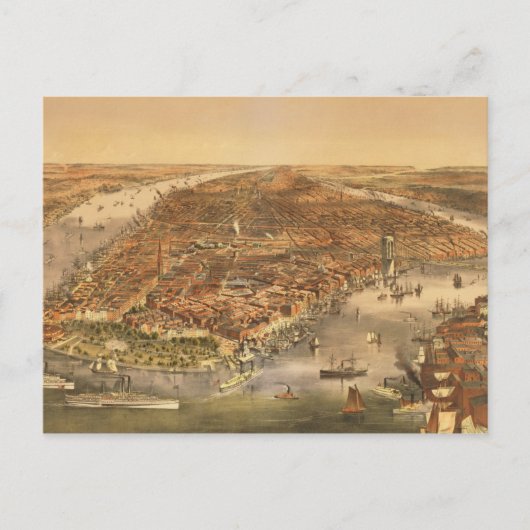 De stad New York, 18 Briefkaart (Voorkant)