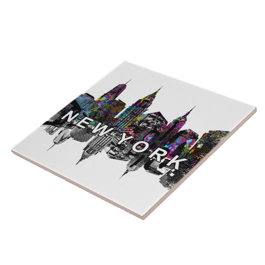 De stad New York in graffiti Tegeltje (Zijkant)