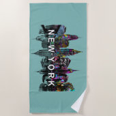 De stad New York is bedekt met graffiti Strandlaken (Voorkant)