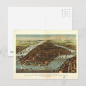 De stad New York via Currier en Ives (1883) Briefkaart (Voorkant / Achterkant)